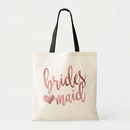 PixDezines Bridesmaid/Faux Roos Gold Script Tote Bag (Voorkant)