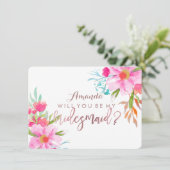 PixDezines Bridesmaid/Floral/Waterverf/May Flower Kaart (Staand voorkant)