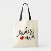 PixDezines Bridesmaid/Heart/modern script Tote Bag (Voorkant)