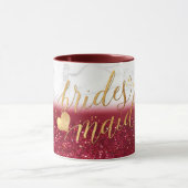 PixDezines Bridesmaid Marble+Gold+Red Glitter Mok (Midden)