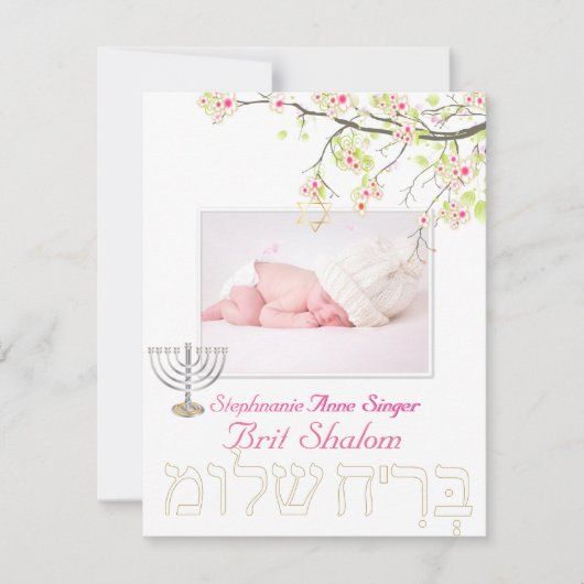 PixDezines brit shalom/cherry blossom/dij kleur Kaart (Voorkant)