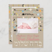 PixDezines brit shalom/foto lijst+sterren/diy kleu Kaart (Voorkant / Achterkant)