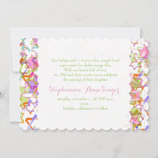 PixDezines brit shalom/grunge sterren van David/fo Kaart (Achterkant)