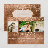 PixDezines brons/faux folie/foto's opslaan van de  Aankondigingskaart (Voorkant / Achterkant)