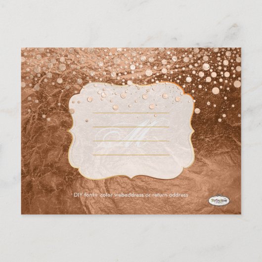 PixDezines brons/faux folie/foto's opslaan van de  Aankondigingskaart (Achterkant)