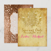 PixDezines brons/faux folie/foto's opslaan van de  Aankondigingskaart (Voorkant / Achterkant)