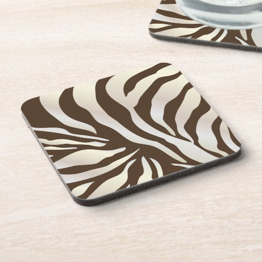 PixDezines Brown Zebra print/DIY kleuren Bier Onderzetter (Linkerzijde)