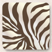 PixDezines Brown Zebra print/DIY kleuren Bier Onderzetter (Voorkant)