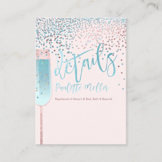 PixDezines Bruch & Blue Bubble/Details-kaart Informatiekaartje (Voorkant)