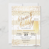 PixDezines Bruch+Bubble Faux Gold Confetti Kaart (Voorkant)