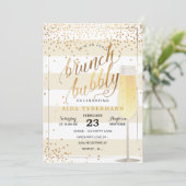 PixDezines Bruch+Bubble Faux Gold Confetti Kaart (Staand voorkant)