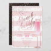 PixDezines Bruch+Bubble Faux Roos Gold Confetti Kaart (Voorkant / Achterkant)