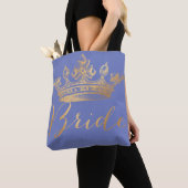 PixDezines Bruid/Kroon/Faux Goud/DIY Kleur Tote Bag (Dichtbij)