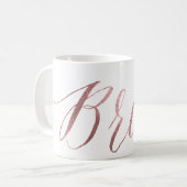 PixDezines Bruid/Nep rozen goud/Modern script Koffiemok (Voorkant links)