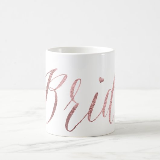 PixDezines Bruid/Nep rozen goud/Modern script Koffiemok (Center)