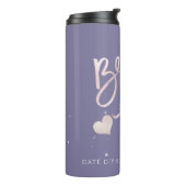 PixDezines Bruid Stam Roze Moderne Script Thermosbeker (Gedraaid links)