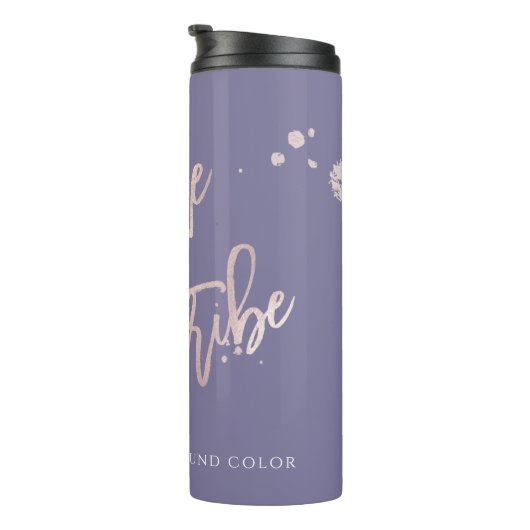 PixDezines Bruid Stam Roze Moderne Script Thermosbeker (Geroteerd rechts)