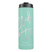 PixDezines Bruid Tribe Platinum Modern Script Thermosbeker (Voorkant)