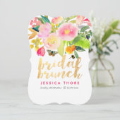PixDezines Bruids Brunch Bloemen Waterverf Kaart (Staand voorkant)
