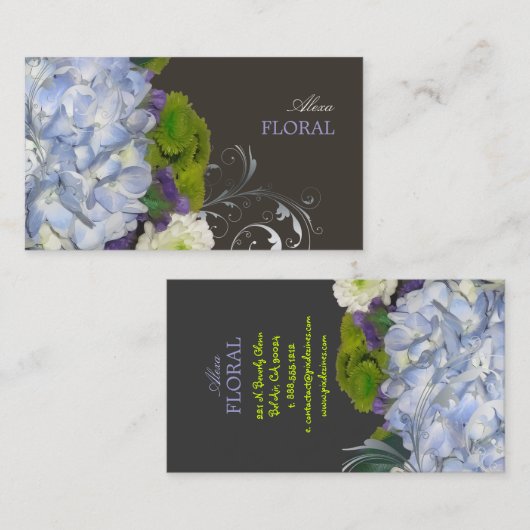 PixDezines Bruidsboeket, bloemisten/doe-het-zelf k Visitekaartje (Voorkant / Achterkant)