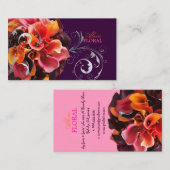 PixDezines bruidsboeket, bloemisten/doe kleuren Visitekaartje (Voorkant / Achterkant)