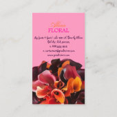 PixDezines bruidsboeket, bloemisten/doe kleuren Visitekaartje (Achterkant)