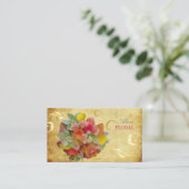PixDezines Bruidsboeket, bloemisten/vintage Visitekaartje (Staand voorkant)