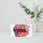 PixDezines bruidsboeket/waterverf/bloemenwinkel Visitekaartje (Staand voorkant)