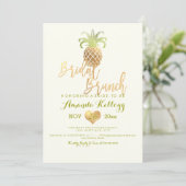 PixDezines Bruidsbrunch/Faux Goud/Ananas Kaart (Staand voorkant)