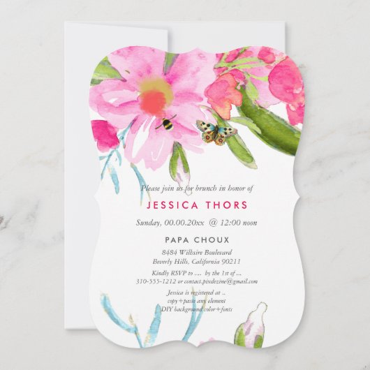 PixDezines Bruidsbrunch/May Flower/DIY Achtergrond Kaart (Achterkant)