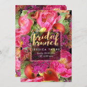 PixDezines Bruidsbrunch Pioenen/Calla Lily Kaart (Voorkant / Achterkant)