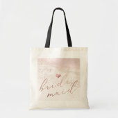 PixDezines Bruidsmeisje Blush Coastal Tote Bag (Voorkant)