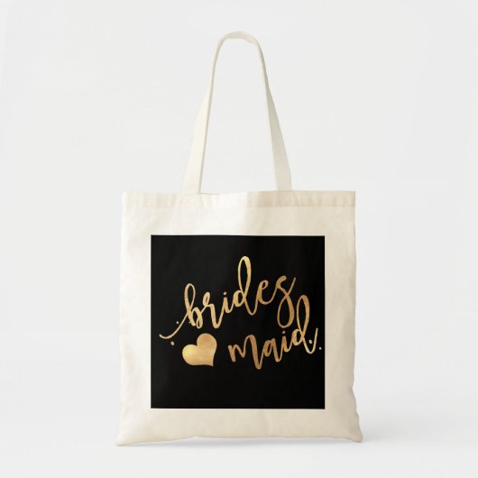 PixDezines Bruidsmeisje/Faux Goud Script/DIY achte Tote Bag (Voorkant)
