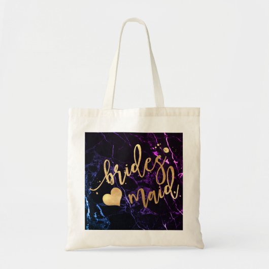 PixDezines Bruidsmeisje/Faux Goud Script/DIY achte Tote Bag (Voorkant)
