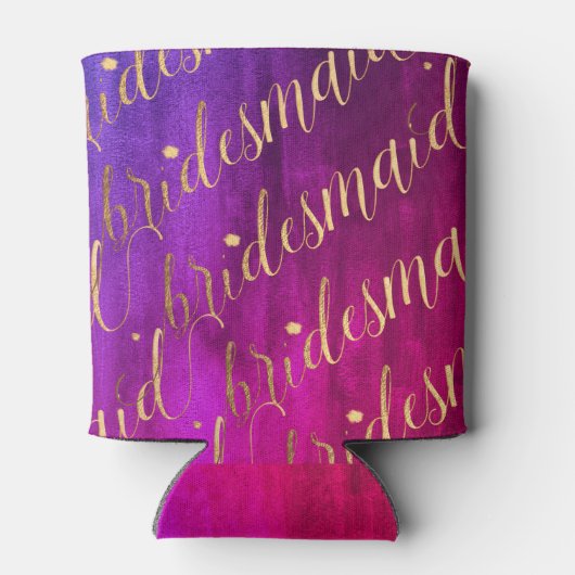 PixDezines Bruidsmeisje, Magenta+Paarse Ombre H2O Blikjeskoeler (Achterkant)