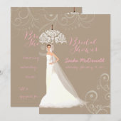 PixDezines bruidsshower/kant parasol/DIY achtergro Kaart (Voorkant / Achterkant)