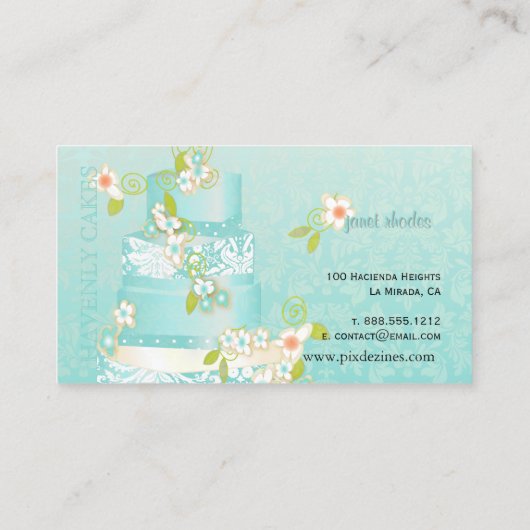 PixDezines bruidstaart/Bakkerij/pâtisserie Visitekaartje (Achterkant)