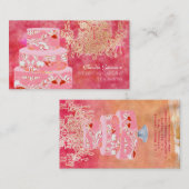 PixDezines bruidstaarten / waterverf beïnvloedt Visitekaartje (Voorkant / Achterkant)