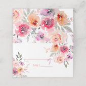 PixDezines Bruidsuitnodiging Waterverf Lente Bloem Plaatskaartje (Buitenkant ongevouwen)