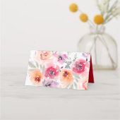 PixDezines Bruidsuitnodiging Waterverf Lente Bloem Plaatskaartje (Achterkant)