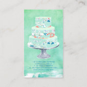 PixDezines bruiloft cakes/waterverf beïnvloedt Visitekaartje (Achterkant)