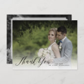 PixDezines Bruiloft Dank u / Chique kalligrafie Briefkaart (Voorkant / Achterkant)