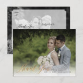 PixDezines Bruiloft Dank u / Faux Gold Kalligrafie Briefkaart (Voorkant / Achterkant)