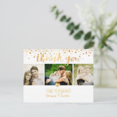 PixDezines bruiloft dank u / faux goud Briefkaart (Staand voorkant)