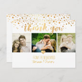 PixDezines bruiloft dank u / faux goud Briefkaart (Voorkant / Achterkant)