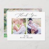 PixDezines Bruiloft Dank u / Luxe kalligrafie Briefkaart (Voorkant / Achterkant)