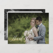 PixDezines bruiloft dank u / stijlvolle kalligrafi Briefkaart (Voorkant / Achterkant)