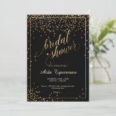 PixDezines Bruiloft Faux Gouden Confetti Kaart (Staand voorkant)