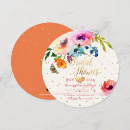 PixDezines Bruiloftsshower met waterverf bloemen Kaart