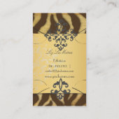 PixDezines  bruin zebra/faux parcum Visitekaartje (Achterkant)